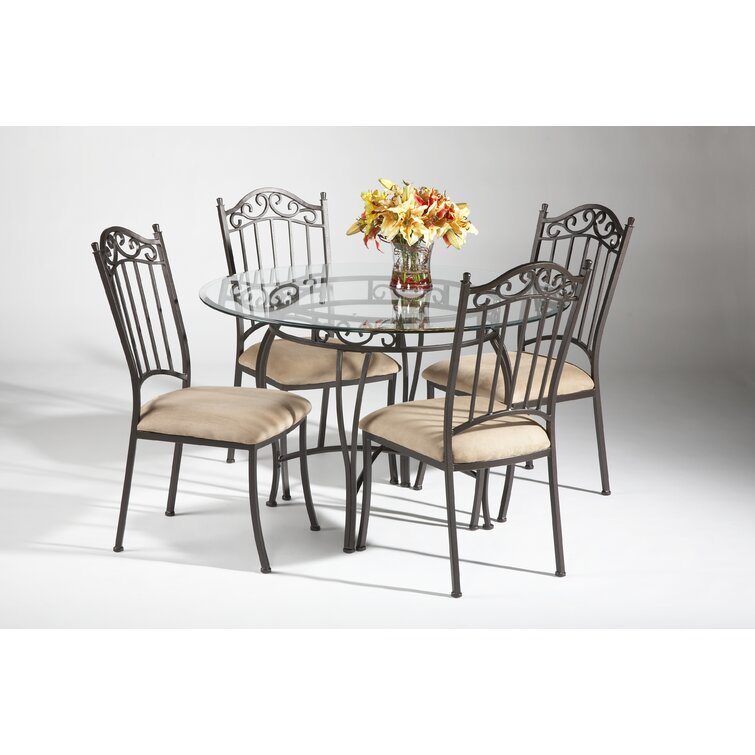 Rod iron kitchen table best sale and chairs